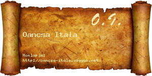 Oancsa Itala névjegykártya